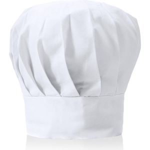 Koksmuts volwassenen - koken - muts - chefkok kostuum - wit