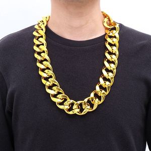 Dikke brede gouden ketting halsketting 70cm met grote schakels | (nep)goud | Pooier | Kamping Kitch outfit | Foute Party | Hip-Hop | Halsketting | Pimp ketting | Marginale verkleedkledij | Carnaval | 80's 90's | New kids maaskantje | Retro