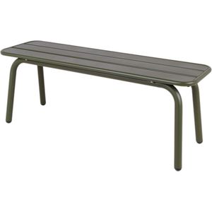MaximaVida metalen tuinbank Max 120 cm olijfgroen - zonder rugleuning