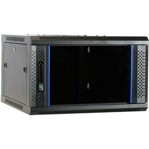 DSIT 6U wandkast ongemonteerd met glazen deur 600x600x368mm (BxDxH) - serverbehuizing - serverrack - serverkast