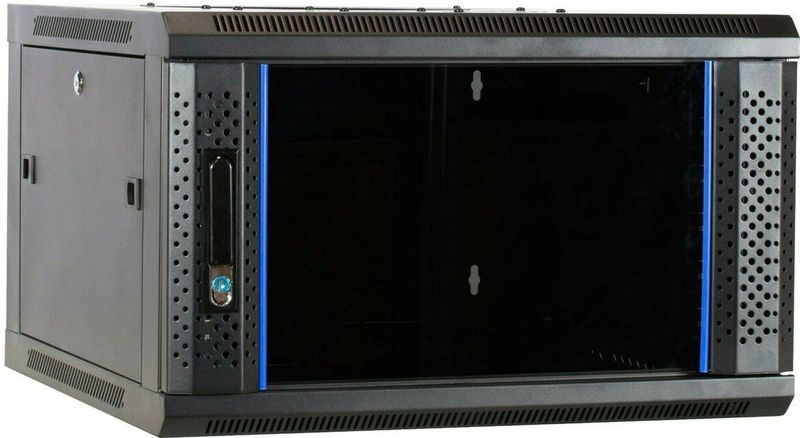 DSIT 6U wandkast ongemonteerd met glazen deur 600x600x368mm (BxDxH) - serverbehuizing - serverrack - serverkast