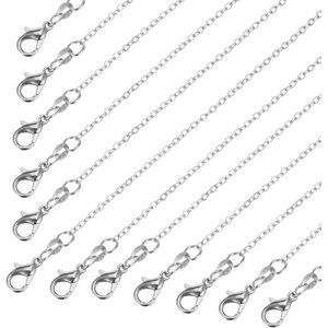 Schakelketting voor dames - 12 stuks zilver waterdichte halskettingen met karabijnsluiting