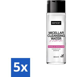 5 x Sence - Gevoelige Huid - Micellair Water - Make-up Remover - 400 ml - Gevoelige Huid - Make-up Remover - Micellair Water - Hypoallergene - Parfumvrij