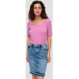 s.Oliver - T-Shirt - Zacht Jersey - U-halslijn - Slim Fit