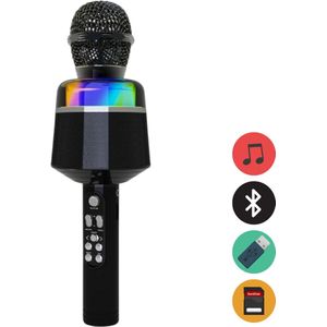 Gembird Draadloze Karaoke Microfoon met Ingebouwde Speaker – Bluetooth, LED Verlichting & Equalizer