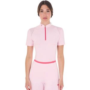 Equestro Dames Training Polo Contrast S Pink