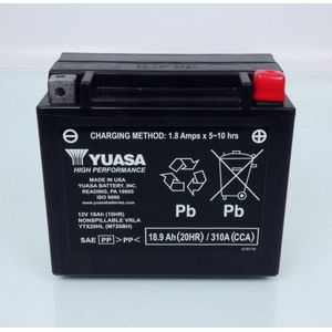 Batterie SLA Yuasa pour Moto Harley Davidson 1200 Fxe Super Glide 1973 à 1979 YTX20HL-BS / YTX20HL / 12V 18.9Ah Neuf