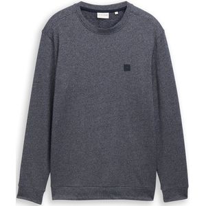 TOM TAILOR - Shirt - Blauw Gemêleerd - Lange Mouw - Normale Pasvorm