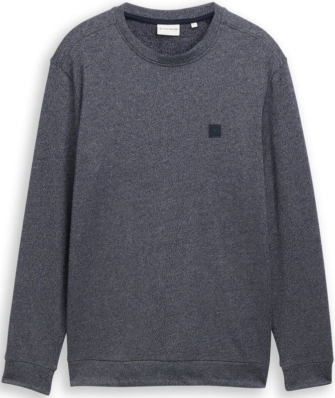 TOM TAILOR - Shirt - Blauw Gemêleerd - Lange Mouw - Normale Pasvorm