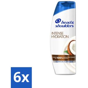6 x Head & Shoulders - Anti-Roos Shampoo - Intense Hydration - Met Kokosolie - 285 ml - Anti-Roos Shampoo - Hydraterende Shampoo - Roze Shampoo - Kokosolie Shampoo - Hoofdhuid Verzorging