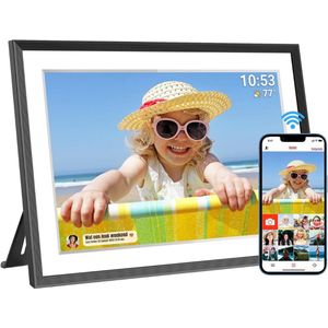 Zylo® Digitaal Fotolijstje - Digitaal Fotokader - Met Wifi - Zwart - 17cm x 25cm x 3cm