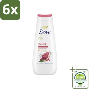 Dove Douchecrème - Reviving - Granaatappel & Hibiscus - 400 ml - Voordeelverpakking - 6 stuks - Douchegel - Dove