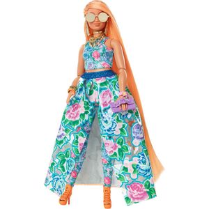 Barbie Extra Fancy Barbiepop - Blond - Gebloemde set - Barbiepop