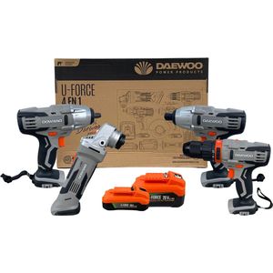 Gereedschap Set - Daewoo DAMWS266 - Schroef-boormachine - Haakse slijper - Moerklopper