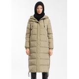 Vacht - Lange Gewatteerde Jas - Warm - Regular Fit - Met Vaste Capuchon