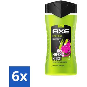 6 x Axe 3-in-1 Douchegel Epic Fresh 250 ml - Douchegel - 3-in-1 - Axe - Epic Fresh - Grapefruit