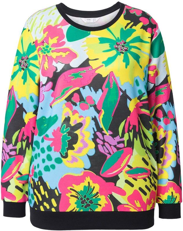 Angel of Style Angel of Style - Dames - Sweatshirt bloemmotief - Zwart - Maat 42
