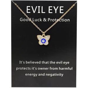 Akyol - Evileye – evil – eye – blauwe evileye – ketting – ketting blauwe oog - geluks ketting - unisex – bescherming – diepe blauw -boze oog ketting -turkse oog -nazar boncuk -sinterklaas cadeau ketting - cadeau voor vriendin - nazar