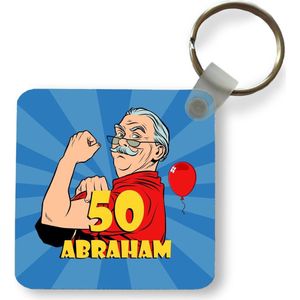 Sleutelhanger - Uitdeelcadeautjes - Man - 50 jaar versiering - Abraham - Plastic