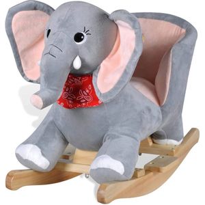 The Living Store Schommelstoel Olifant - Baby - 60 x 32 x 54 cm