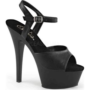Pleaser - KISS-209 Sandaal met enkelband - US 7 - 37 Shoes - Zwart