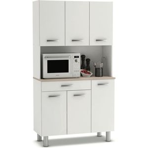 Belfurn - Keukenbuffet 6 deuren/1 lade Riva in witte melamine