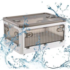 Stapelbare opslagbakken - Multifunctionele opvouwbare organisatoren voor doorzichtige containers - Sterk draagvermogen voor studeerkamer en woonkamer .