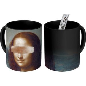 Magische Mok - Foto op Warmte Mokken - Koffiemok - Mona Lisa - Leonardo da Vinci - Rosegoud - Magic Mok - Beker - 350 ML - Theemok