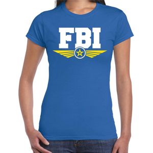 FBI agent tekst t-shirt blauw voor dames L