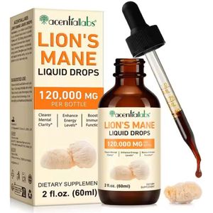 Lion's Mane druppels | Superfood | Focus | Vebeterd geheugen | Energie niveau | 2000mg |