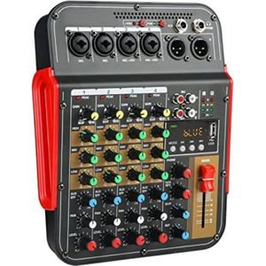 Mengpaneel dj - Mengpaneel mixer - Mengpaneel met versterker - Mengpaneel bluetooth - 31,9 x 24,1 x 8,8 cm - 4-kanaals