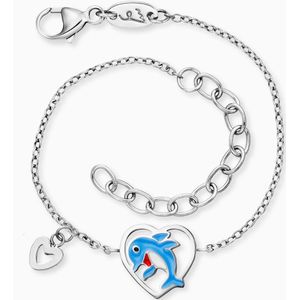 Engelsrufer Kinderarmband roestvrij staal dolfijn met emaille