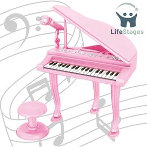 LifeStages Kinderpiano - Kinder Piano Speelgoed - Speelgoed Piano Met Microfoon - Kinder Keyboard - Speels Design - Duurzaam