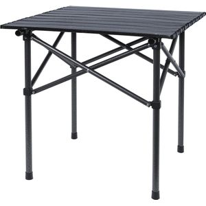 Kleine campingtafel inklapbaar met rol-tafelblad en draagtas - draagbare klaptafel voor picknick en barbecue - 50 cm - zwart camping table