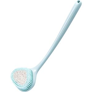Exfoliërende badborstel met lange steel - Dikke zachte haren, rugscrub - Krachtige modderscrub + zachte massage - Diepe reiniging, hangend model - Blauw