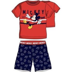 Disney Mickey Mouse pyjama shortama - rood/donkerblauw - maat 110/116 (6 jaar)