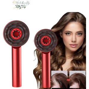 VirtuQuality® Hoofdhuid Massage Borstel - Elektrische Scalp Brush - Roodlicht Therapie - Hoofdmassage Apparaat - Haarolie Applicator - Rood
