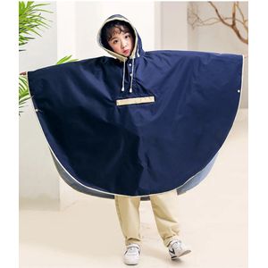 Regenpak - Poncho Regen - Poncho Kind - Unisex - Waterdicht - Lichtgewicht - 90-105 CM - Donkerblauw