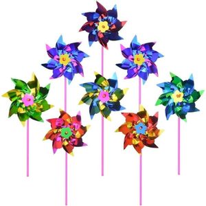 Plastic Rainbow Windmill DIY Set - Pack of 100 for Garden Lawn Party Decoration
