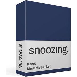 Snoozing - Flanel - Kinderhoeslaken - Junior - 70x140/150 cm - Navy