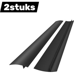 2stuks - Siliconen afdichtstrip - Afdichtstrip voor fornuizen - Hittebestendige siliconenkit tussen aanrecht en fornuis - Stofdicht en gemakkelijk schoon te maken - Veilig voor in de keuken - 53,4 cm / 21 inch - Zwart