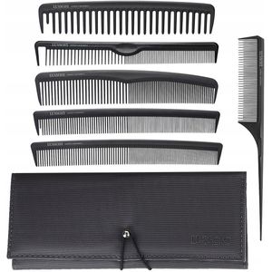 LUSSONI 7-delige Professionele Kammen Set met Etui