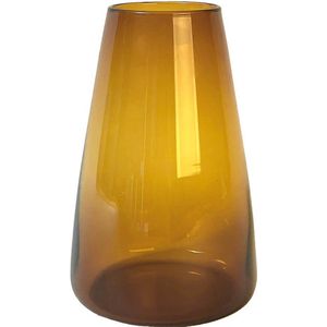 XLBoom Dim Smooth Large Vaas - Glas - Voor Binnen - Amber - 19,5×19,5×30cm