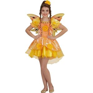 Widmann - Elfen Feeen & Fantasy Kostuum - Mini Zomer Fee - Meisje - Geel - Maat 104 - Carnavalskleding - Verkleedkleding