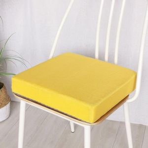 Traagschuim zitkussen voor fauteuil, antislip verhogerkussen, comfortabele stoelbekleding voor binnen en buiten, auto, kantoor, bank, tuin (45 x 45 x 8 cm, geel)