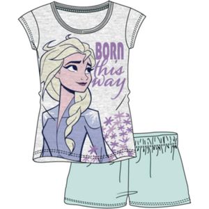 Disney Frozen 2 pyjama met korte mouw - grijs - lichtblauw - maat 128 cm / 8 jaar