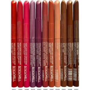 Leticia Well - Set met 11 tinten Lippotlood en Oogpotlood draaibaar zacht/Automatic Eyeliner Lipliner Soft - Rood/Roze/Lila/Paars/Bruin - Set met 11 stuks