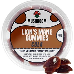 MushroomBakehouse - Lion's Mane Gummies - 200mg - Cola