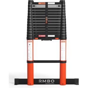 RMBO - Professionele Telescoopladder - 4.40m - Geschikt voor Particulier en Professioneel Gebruik - Max. Belasting 150 kg - EN 131.6