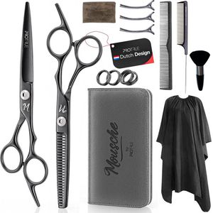 ProTrue 15 Delige Kappersset - Kappersschaar - Uitdunschaar - Coupeschaar - Kappersmantel - Haarschaar Set
